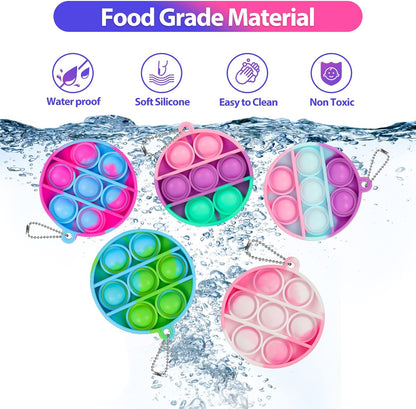 Pop Fidget Toys Bulk Its Party Favors for Kids 4-8 8-12 30 PCS Mini Pop Keychain It Sensory Fidget Toy Pack Fidgets for Classroom Prizes Students Kids Carnival Birthday Goodie Bag Stuffers Fillers