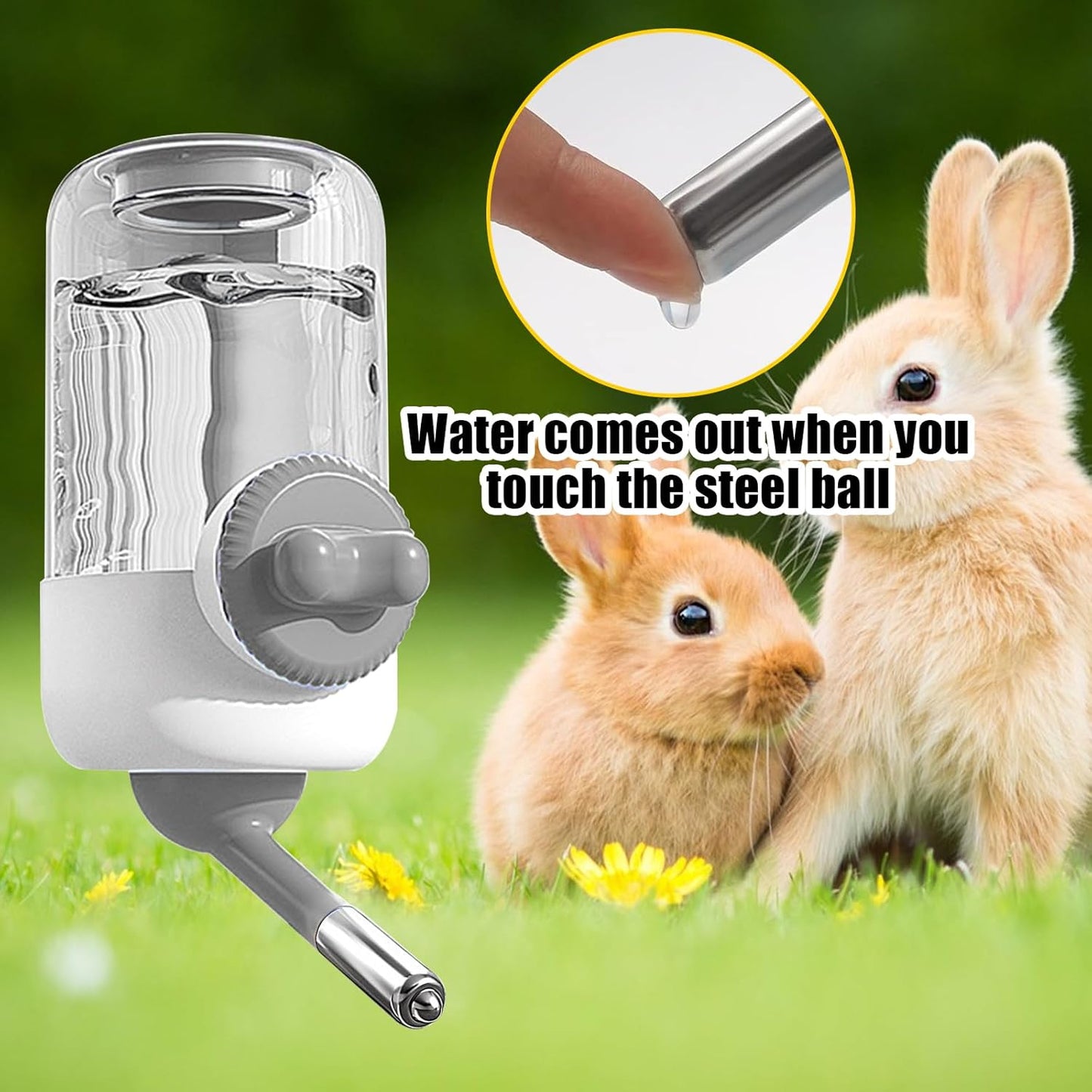 30 OZ Water Bottle for Rabbit,No Drip Rabbit Water Dispenser,Hanging Automatic Water Dispenser for Cage,Ferret Bunny Guinea Pig Water Bowl,Suitable for Small Animal