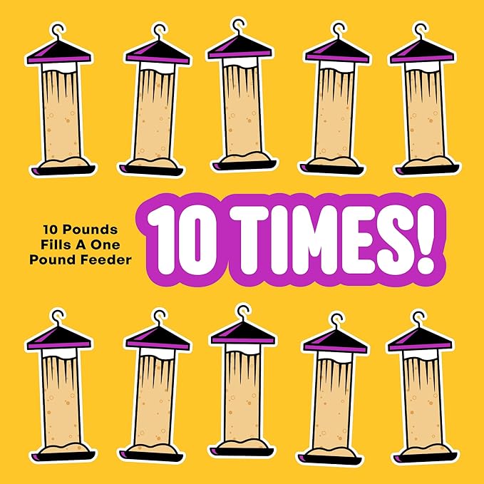 Nut & Fruit Wild Bird Seed – 10 lb. Gourmet Bird Food with Sunflower Hearts, Peanuts, Tree Nuts & Real Fruit – No Corn, Milo or Millet Bird Seed for Outside Feeders