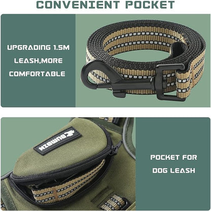 No Pull Dog Harness for Large Dogs, Adjustable No Choke Pet Vest with Dog Leash Fit Smart Reflective Pet Walking Harness for Training Easy Control Soft Handle Green L