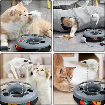 Cat Tunnel, Indoor Cat Toy, Roller Track Cat Toy, Collapsible S-Shaped Play Tube, 10.5 Inch Diameter Maze Cats House for Cats, Puppies, Rabbits, Ferrets Set