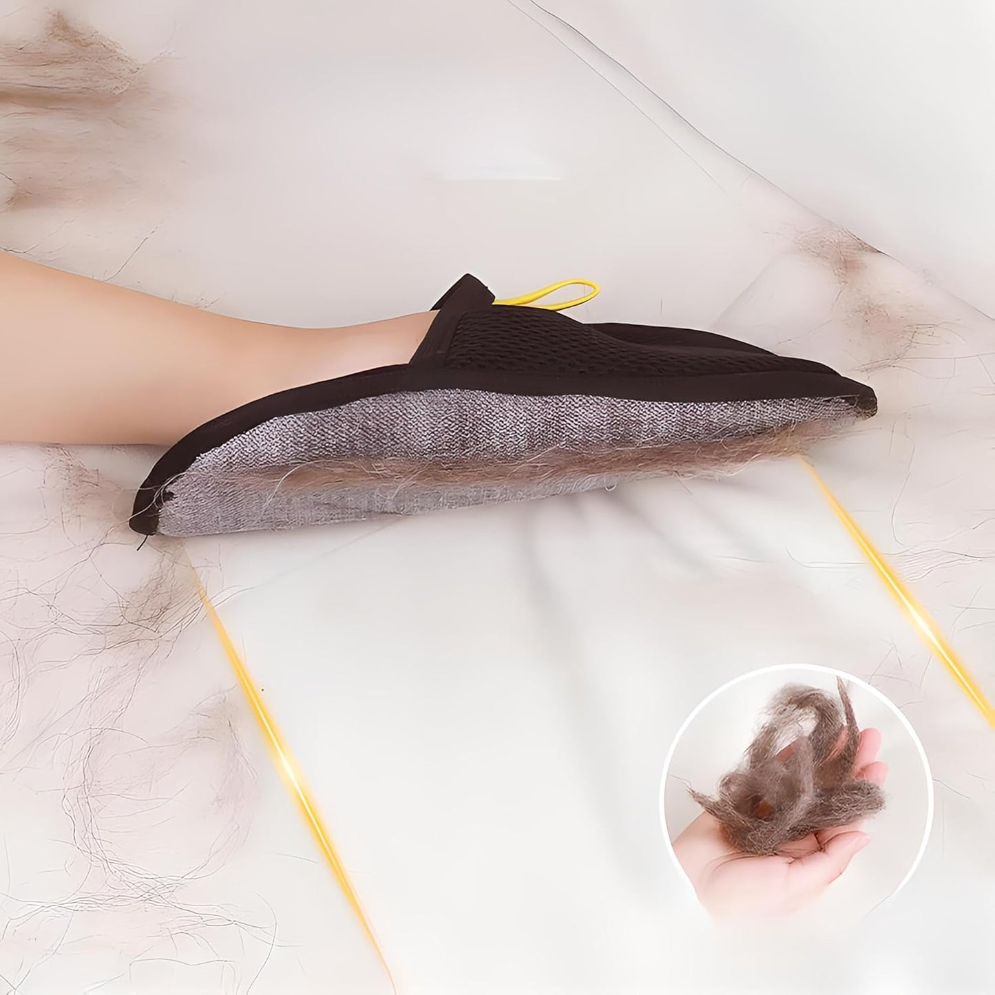 Yomi Pet Hair Remover Glove Electrostatic Double-Sided Grooming Removal Gloves for Cat Dog （2 Pcs