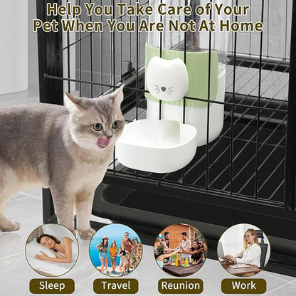 Rabbit Water Bottle, 800ml/28oz Hanging Automatic Water Dispenser for Cage, Ferret Bunny Guinea Pig Water Bowl,Suitable for Small Animal (Green, 800 ml/28 oz)