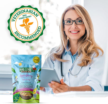 Bird Street Bistro Parrot Food - Parakeet & Cockatiel Food - Cooks in 3-15 min w/Natural & Organic Grains, Legumes, Non-GMO Fruits, Vegetables & Healthy Spices