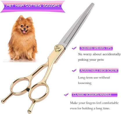 Fcysy Dog Grooming Kit - Hair Scissors Thinning Shears Set for Dogs & Cats