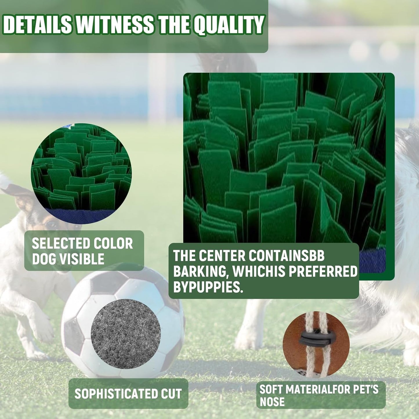 Snuffle Mat for Dogs Cognitive Dog Toys Puzzle Feeders Interactive Pet Enrichment for Mental Stimulation，Sniff Mat Helps Slow Eating and Keeping Puppy & Cats Mentally Active & Entertained