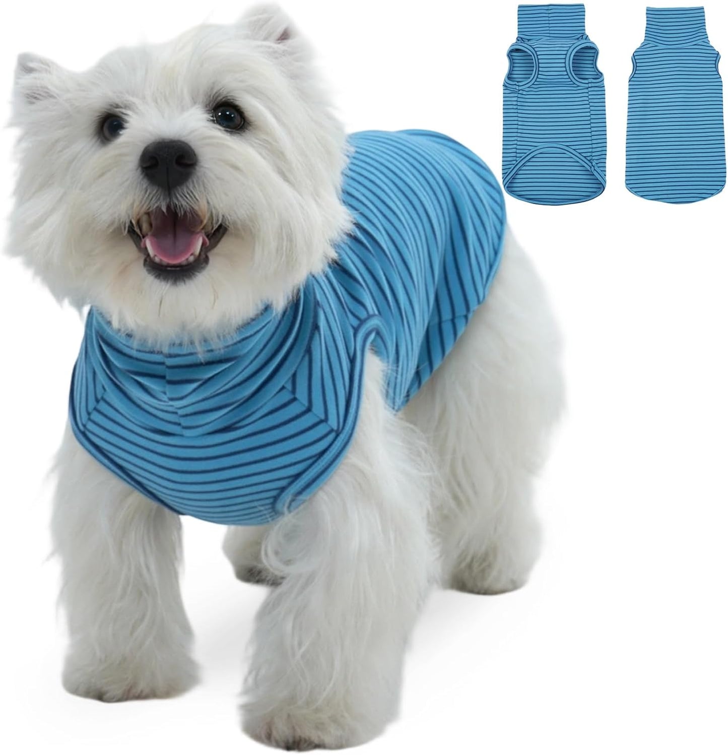 ROZKITCH Dog Sweaters for Medium Dogs Boy Girl,Soft Stretchy Turtleneck Pullover for Medium, Warm Winter Coat for BlueStripe M
