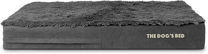 The Dog’s Bed Orthopedic Memory Foam Dog Bed, XL Grey Fur, Pain Relief for Arthritis, Hip & Elbow Dysplasia, Post Surgery, Lameness, Supportive, Calming, Waterproof Washable Cover