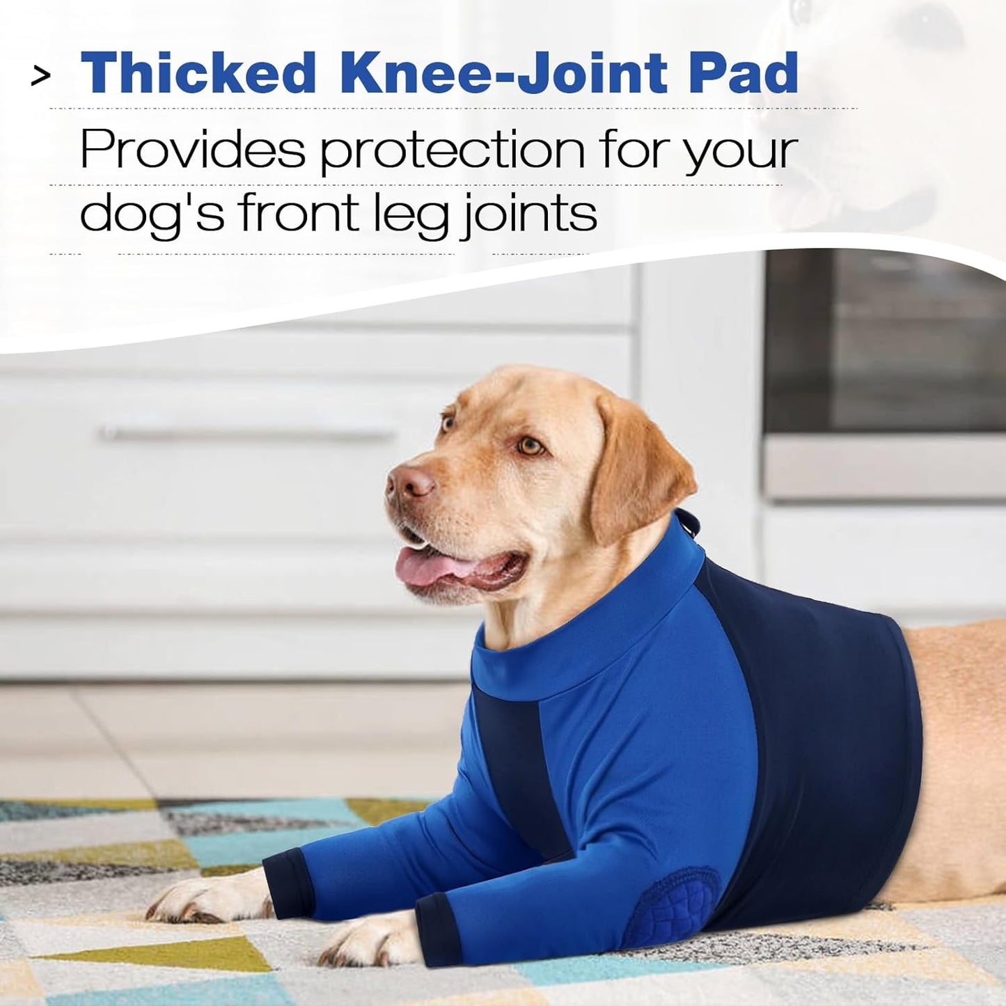 LeLePet Dog Recovery Suit for Front Legs, Dog Sleeve to Stop Licking, Elbow Protector for Leg Injuries Shoulder Wounds After Surgery Male Female,Zippered Long-Sleeved Shirt Cone Alternative(S-3XL)