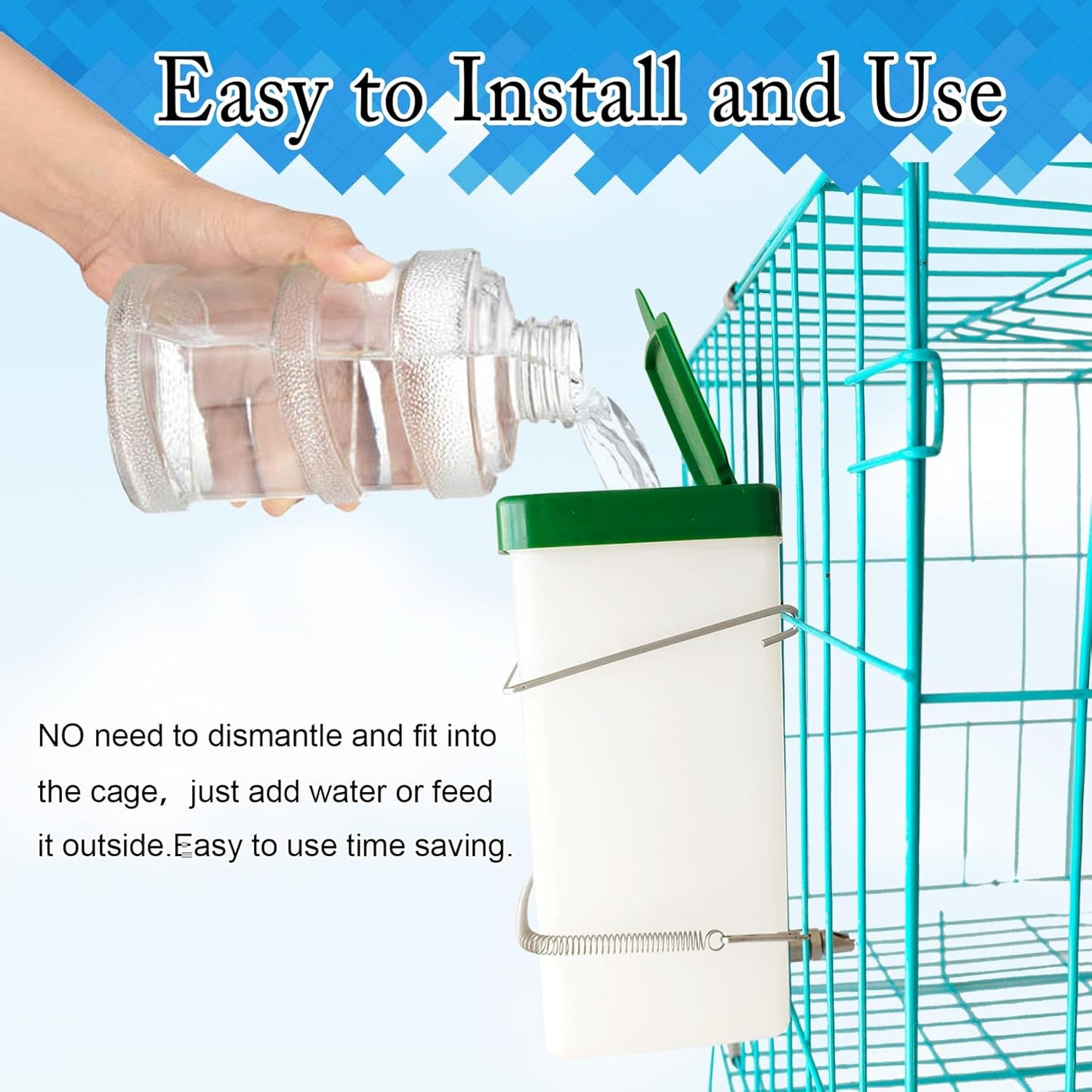 32oz No-Drip Rabbit Waterer Stainless Steel Nipple for Small Animal Rabbit Waterer for Small Pet/Bunny/Ferret/Hamster/Guinea Pig (1L) (cy-tzwsq, xbh1)