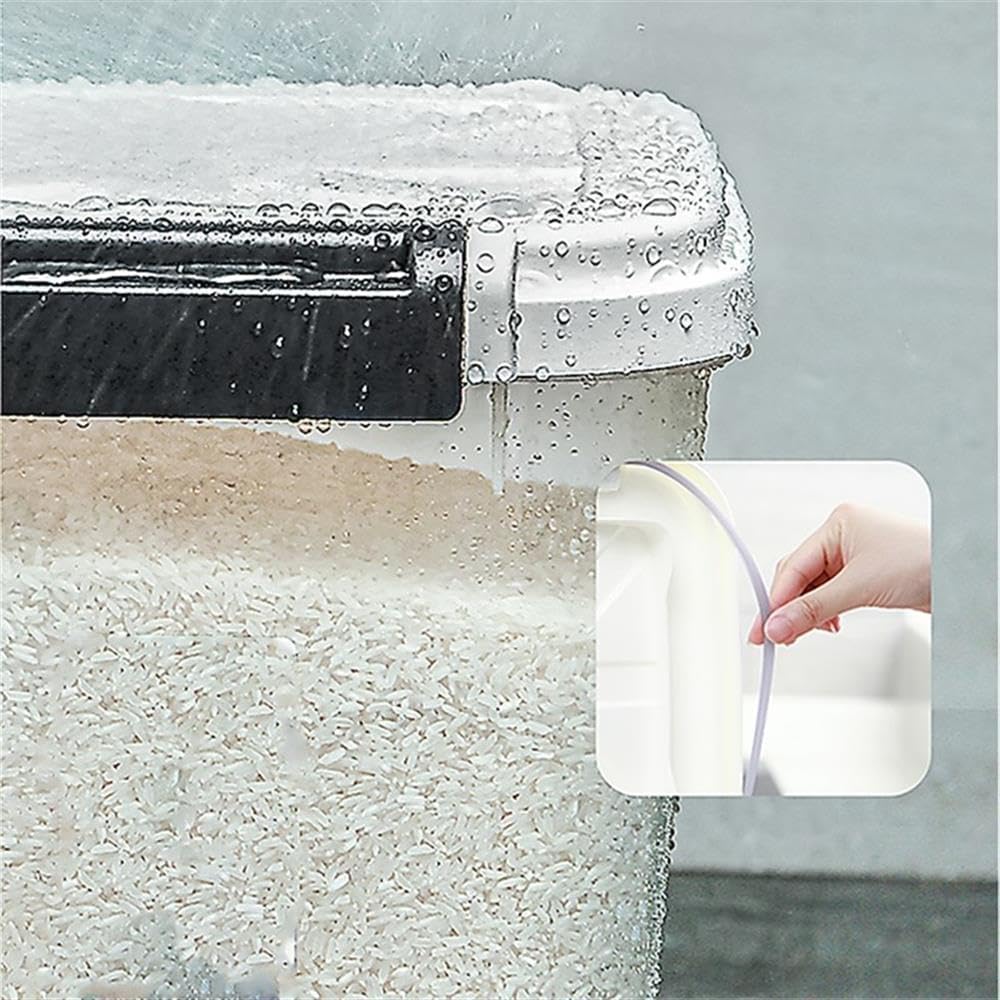 HANAMYA 30 LB Rice Storage Container with Measuring Cup, BPA free, For Rice | Grain | Pet Food | Flour, 2 coun, Clear & Black