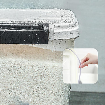 HANAMYA 30 LB Rice Storage Container with Measuring Cup, BPA free, For Rice | Grain | Pet Food | Flour, 2 coun, Clear & Black