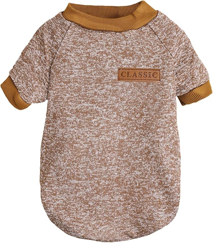 Jecikelon Dog Clothes Dogs Sweater Soft Puppies Clothing Winter Puppy Sweaters Warm Outfit for Dogs Small XXS XS Cat Apparel (Khaki, XS)