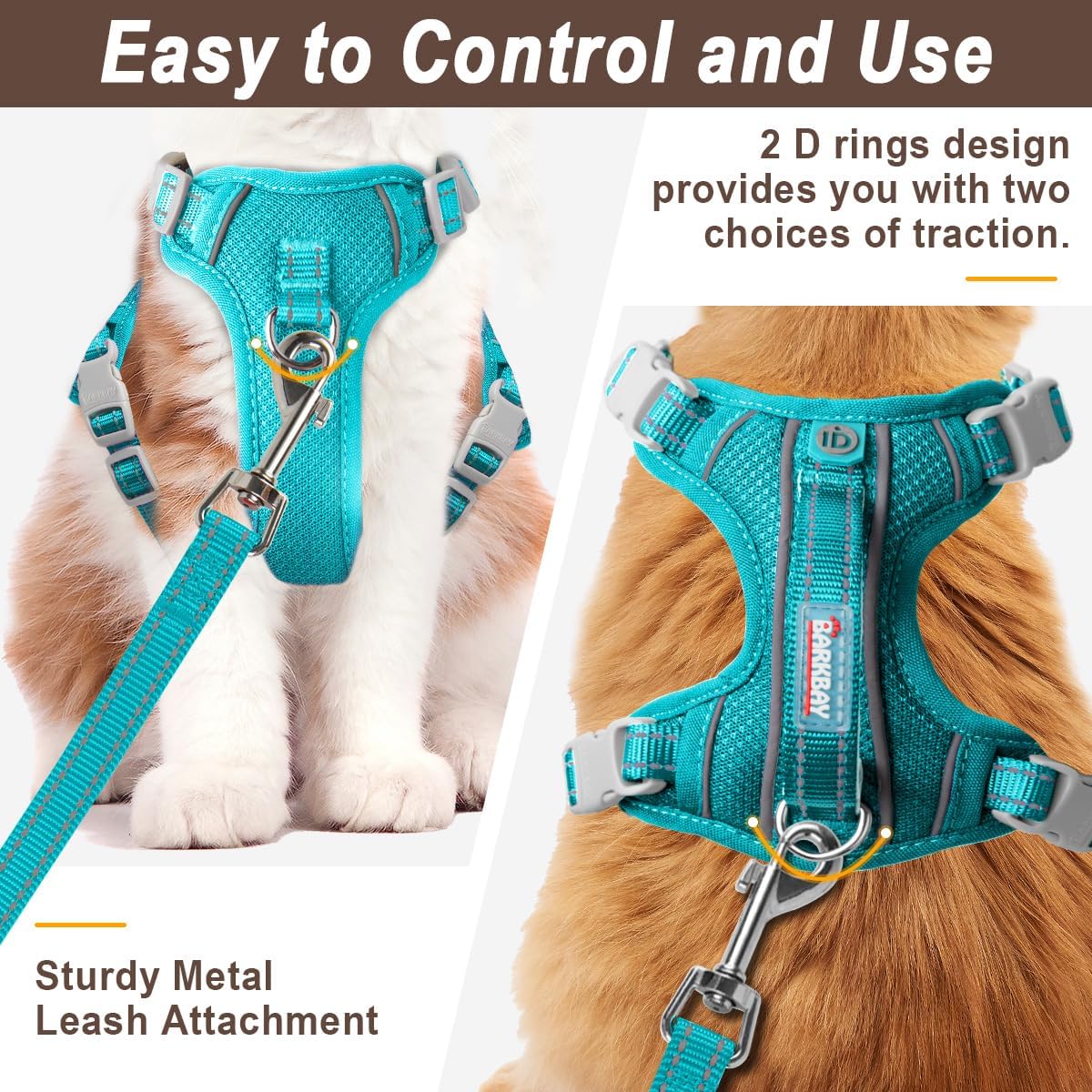 Cat Harness and Leash Set for Walking Escape Proof for Small Large cat Kitten Harness with ID tag Pocket (Blue,S)