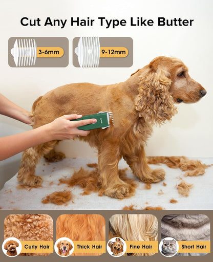 Pet Clippers for Dog Hair Grooming Low Noise, Rechargeable Cordless Cat Shaver with Ceramic Blade,Portable Pet Hair Trimmer for Matted & Long Hair