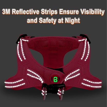 Dog Harness Step in Dog Vest Harness, Reflective Adjustable Puppy No Pull Harness Breathable Soft for Small and Medium Dogs Cats, Pink, XS