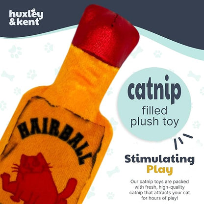 Huxley & Kent Plush Cat Toy - Interactive Catnip Toy for Cats & Kittens - Soft Kitty Toy with Crinkle & Catnip - Fun Indoor Play Toy - Hairball Cinnamon Whiskey