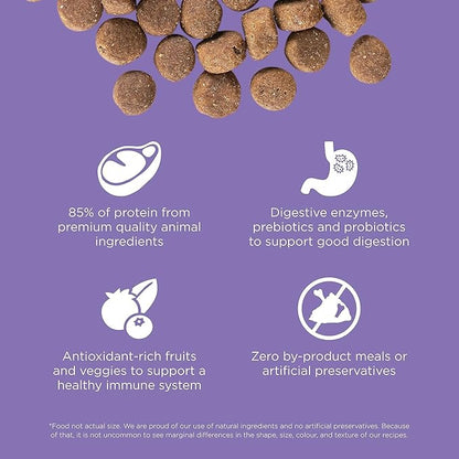 Go! Solutions Carnivore, Grain-Free, Protein Rich Dry Dog Food, Chicken, Turkey and Duck Senior Recipe, 3.5 lb Bag