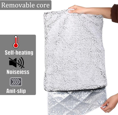 AIO Heated cat Bed Self Warming Cat Bed Self Heating Cat Dog Mat Advanced Grey Extra Warm Thermal Pet Pad for Indoor Outdoor Pets with Removable Cover Non-Slip Bottom Washable Non Electric