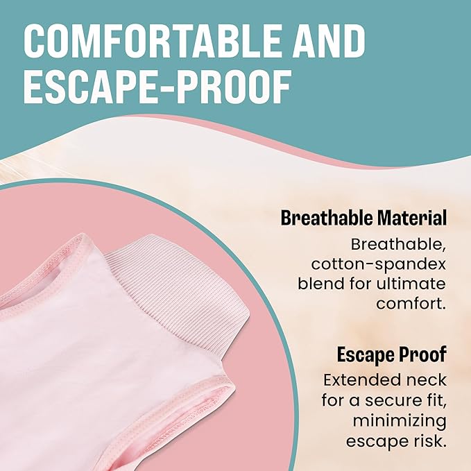 KittyCraft Cat Recovery Suit - Strangle-Proof Post Surgery Cat Onesie, Cat Post-Surgery Suit (Large, Pink)