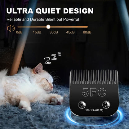 2PCS 5FC Blades Dog Grooming Blades Compatible with Andis Dog Clippers Blades,Dog Clipper Blades Compatible with Oster A5,Wahl km10 Dog Clippers,Stainless-Steel Blade Sharp