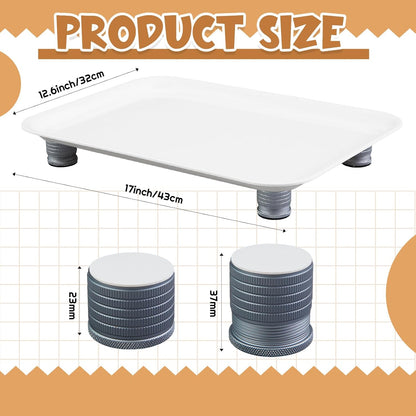 Marsui Ant Proof Cat Dog Bowl Tray - Waterless, Height Adjustable Legs for Pet Neck Comfort No Pest Pet Food Feeding Station, Kitchen Sweets & Trash Ant Barrier (White, 23mm-37mm)