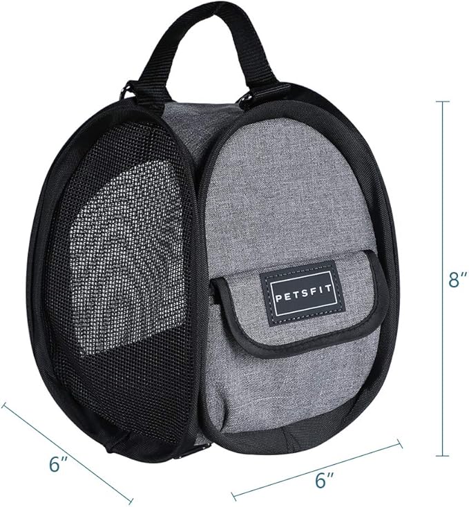 Petsfit Hamster Carrier Small Animal Bag for Sugar Glider,Hedgehog,Tortoise,Teacup Dogs,Baby Guinea Pig - Lightweigh Carriers with Shoulder Strap,Breathable Mesh Window,Removable Mat,Side Pockets