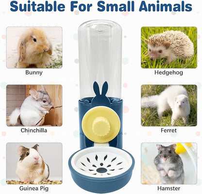 kathson Rabbit Water Dispenser for Cage 17 Oz Hanging Guinea Pig Water Bottle No Drip Gravity Automatic Bunny Water Bottle No Leak Small Animal Water Bottle for Chinchilla Ferret Hamster (Dark Blue)