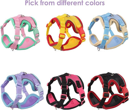 Cat Harness and Leash Set for Walking – Escape-Proof Reflective Vest for Cats and Small Dogs, Adjustable Soft Air Mesh with Pressure-Reducing Design, 4.92ft (Black & Rose, XL)