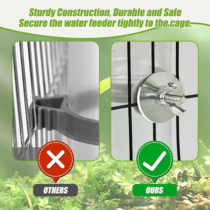 BWOGUE Automatic Bird Water Dispenser, 4.73 Fl Oz Parakeet Water Dispenser for Cage No Mess Suspended Bird Water Feeder for Cockatiel Budgie Conure Lovebirds