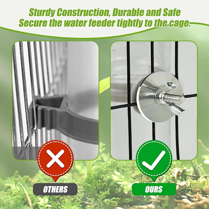 BWOGUE Automatic Bird Water Dispenser, 4.73 Fl Oz Parakeet Water Dispenser for Cage No Mess Suspended Bird Water Feeder for Cockatiel Budgie Conure Lovebirds