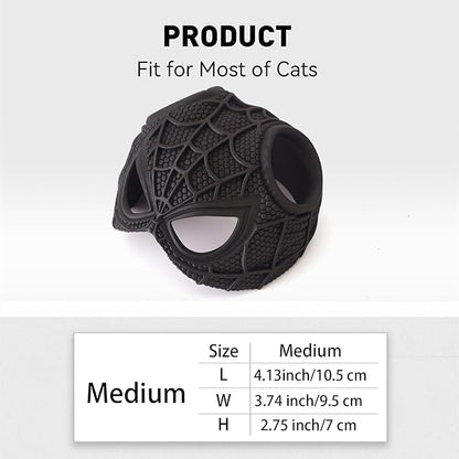 Cat Bat Mask Halloween Costumes Accessories for Cats, Cat Bat Cosplay Apparel (Medium, Black Spider)