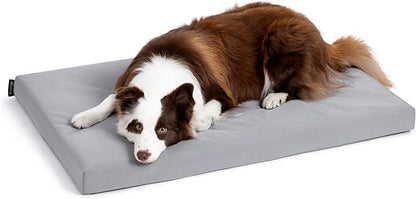 Cybarmour Chew Proof Dog Bed - Orthopedic Indestructible Dog Crate Pad - Outdoor Waterproof Kennel Mat for Aggressive Chewers - Large Breeds & Fits 36-Inch Crate - 35"x22", Limestone