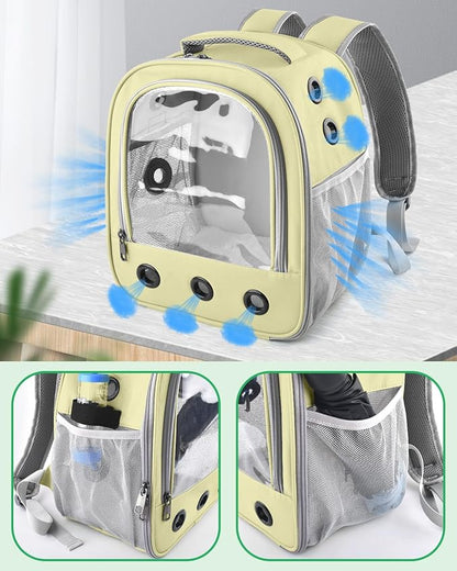 Guinea Pig Carrier Backpack, Portable Rabbit Travel Carring Bag for Pet Bunny Sugar Chinchilla Gerbil Bearded Dragon Hamster Parrot Outgoing Pouch Case with Water Bottle Holder & Detachable Pad