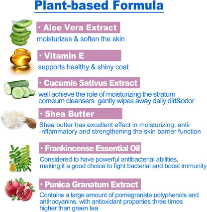 DR.EASY Odor Remover Pet Grooming Wipes 100Ct Lavender Plant Based Ingredients for Paws,Body,Nose &Bum Cleaning,Remove Dirt,Dander & Excess Hair with Soft and Thick Wipes,No Artificial Fragrance