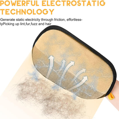 Pet Hair Remover, 2025 Upgrated Five-Finger Electrostatic Pet Hair Removal Gloves, Cat & Dog Hair Remover for Couch, Furniture,Clothing, Animal Fur Removal Tool, Cat Grooming Gloves-2PCS