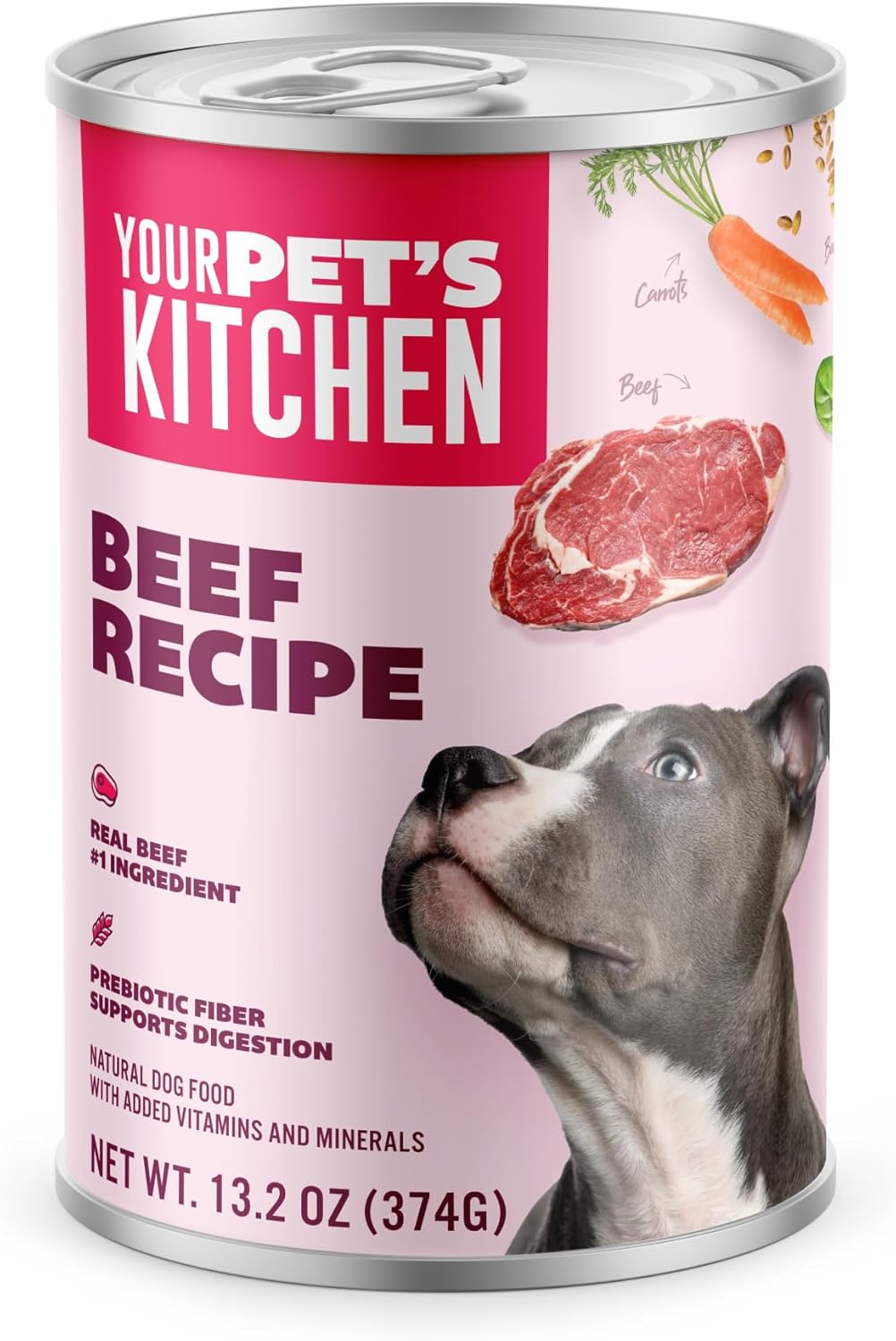 YOUR PET'S KITCHEN Wet Dog Food, Chicken Pot Pie Recipe & Beef Recipe Variety Pack - 13.2 oz Cans (Pack of 12), Made in The USA with Real Chicken