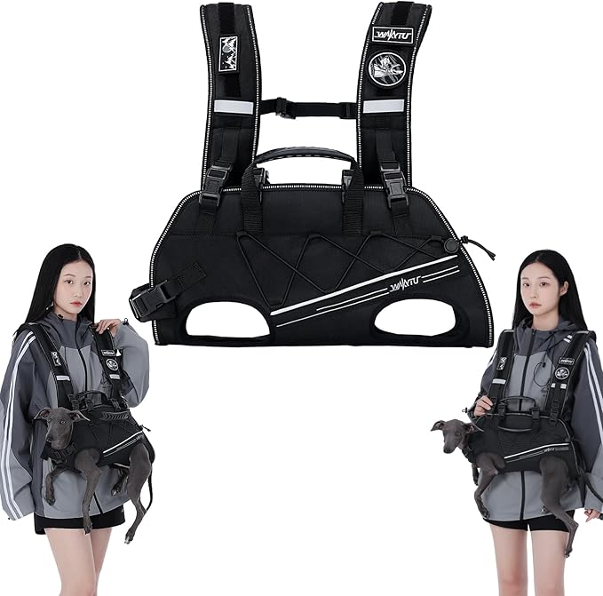 Dog Backpack Carrier for Small Dogs,Dog Lift Harness,Adjustable Padded Breathable Straps for Dogs, Disabled, Joint Injuries, Arthritis,M(8.5-17.5LBS)