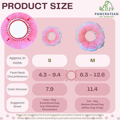 Adjustable Comfy Flower Style Elizabeth Collar for Cats Puppies Soft Recovery Cone Pet Protective Neck Collar (Pink, Small)