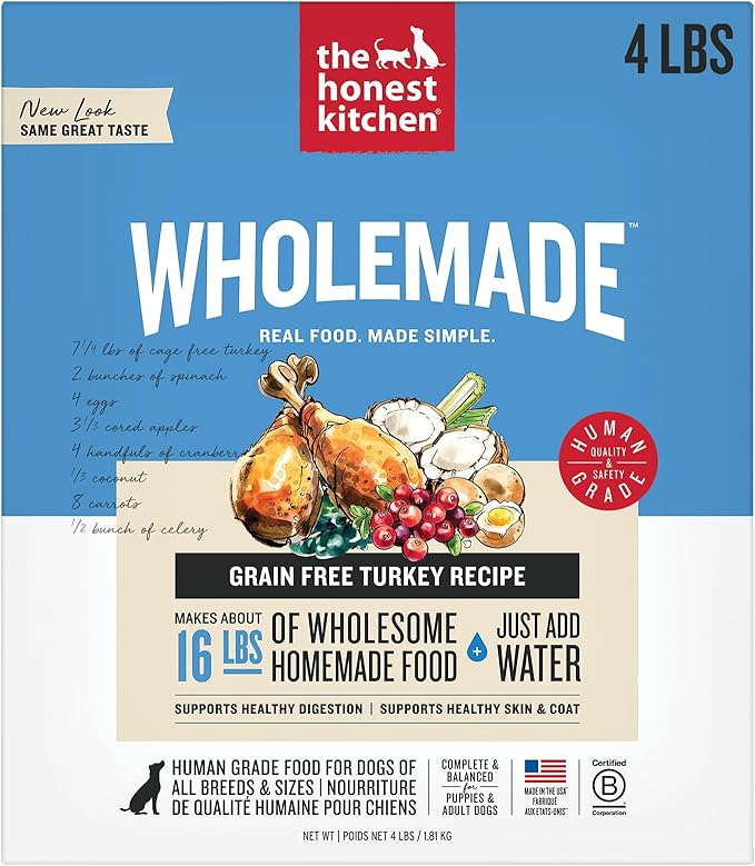 The Honest Kitchen Wholemade™ Grain Free Turkey Dog Food, 4 lb Box