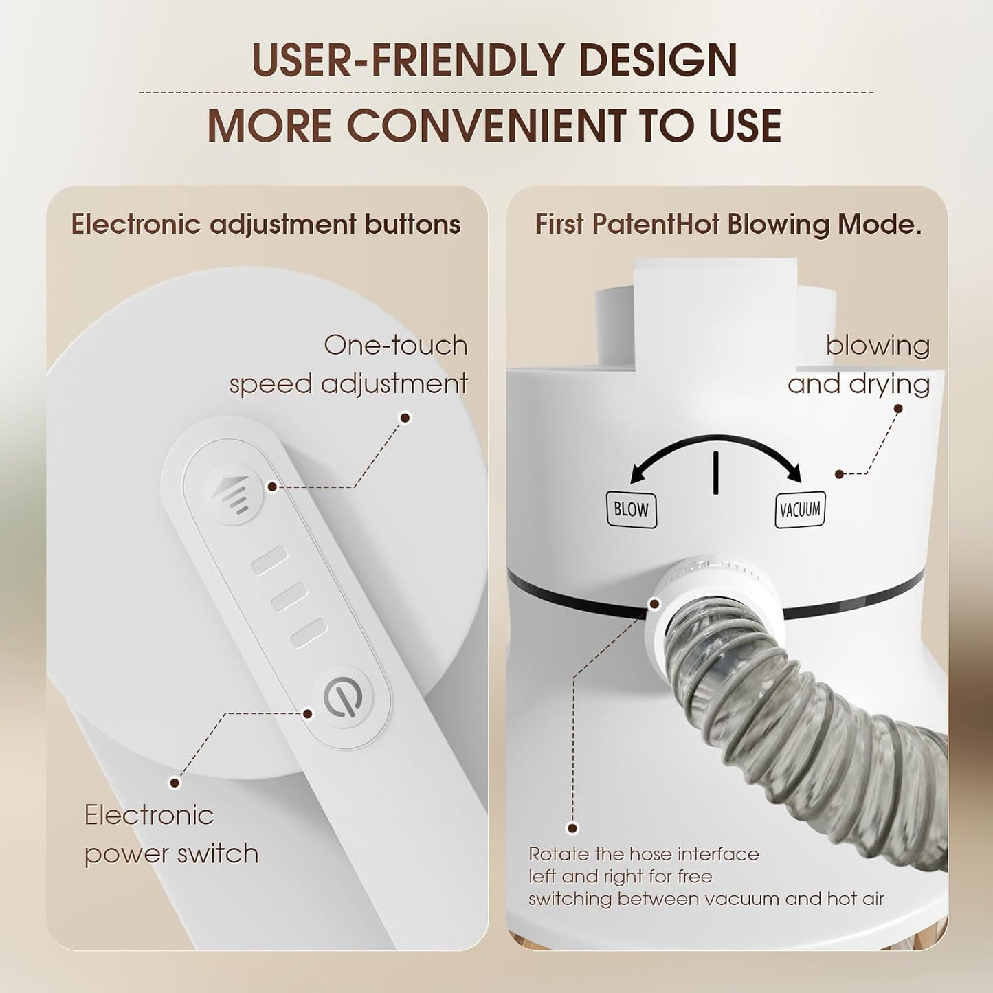 Dog Grooming Kit, Dog Hair Vacuum with Nail Clipper and 4L Dust Cup, 6 Pet Grooming Tools, Silent Pet Vacuum for Cats, Dogs and Other Animals
