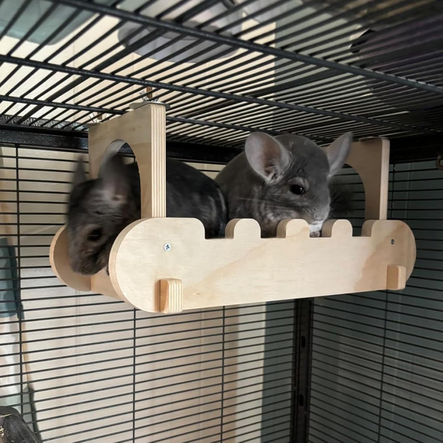 Chinchilla Suspension Bridge Wooden,Small Animals Wooden Bridge and Platform,Chinchilla Habitat Toys for Squirrel Hamster Ferret Guinea Pig Sturdy Easy to Clean