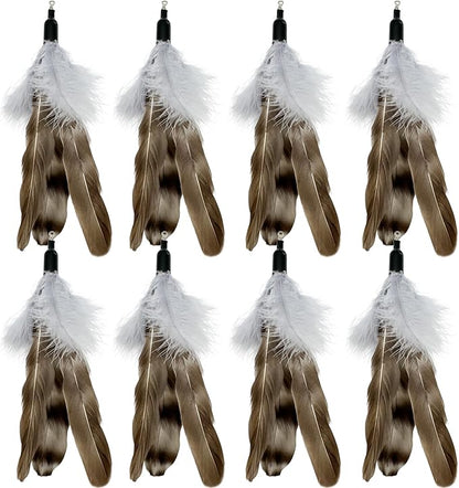 Cat Feather Toy Refills, 8 Pieces Natural Da Bird Feathers Refills, Cat Wand Replacement Feathers for Cat Toys