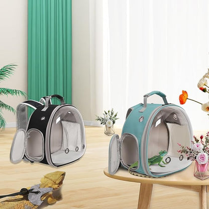 Lizard Adjustable Harness Leash,Bearded Dragon Harness Leash Set for Guinea Pig,Chameleon and Other Small Animal,Outdoor Used (Leather, Grey)