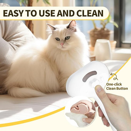 Cat Steam Brush, Pet Steam Brush for Dog & Cat, 3 in 1 Anti-Static Self Cleaning Spray Comb for Cats Dogs Small Animals Long Short Haired