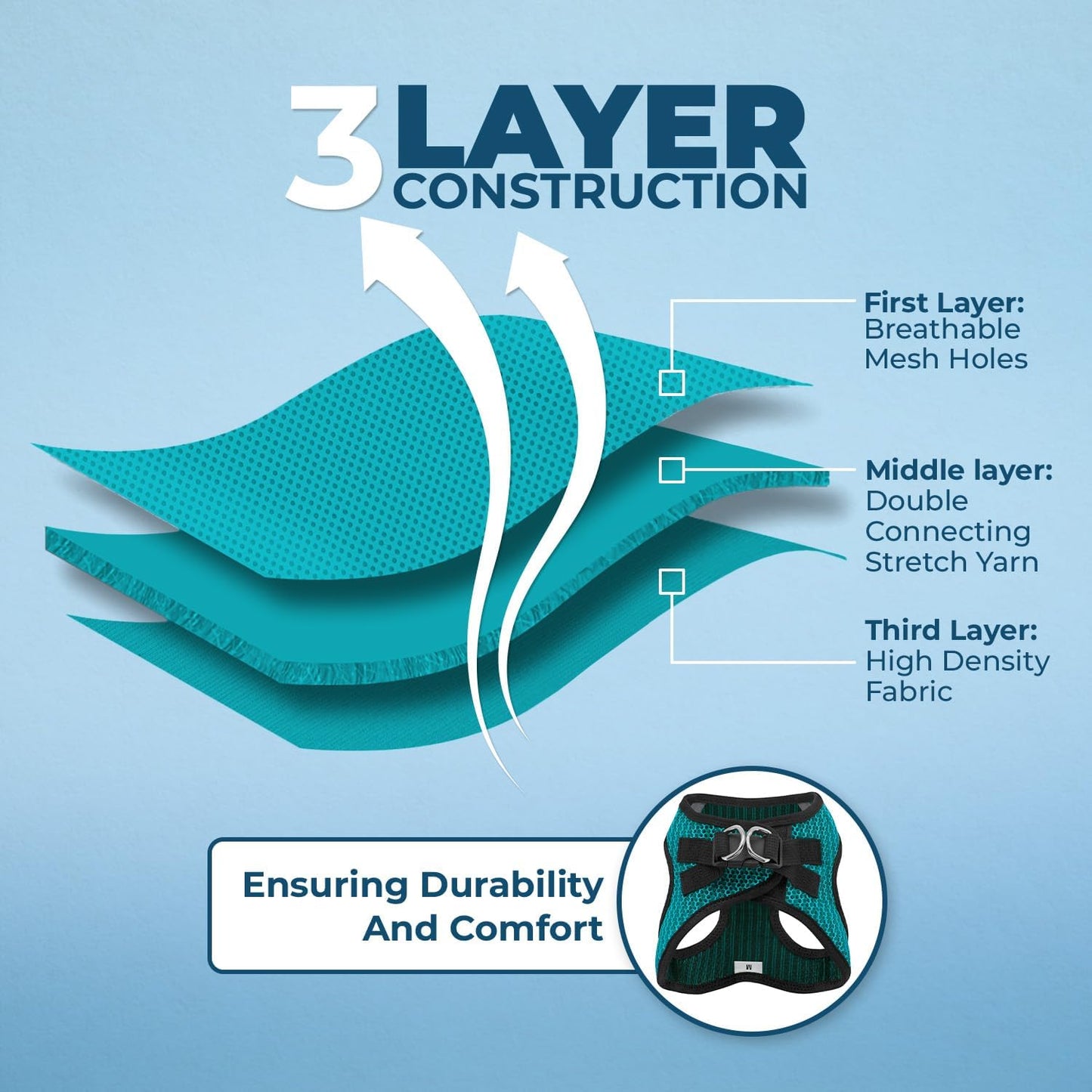 Best Pet Supplies Voyager Step-in Air Harness - All Weather Mesh, Reflective, No Pull Harness for Dogs, Cats - Secure with Hook & Loop Fastener, Buckle, Double D-Rings - Tone, M