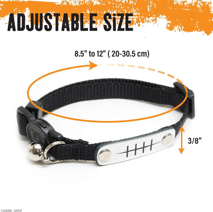 Naruto Breakaway Cat Collars for Girl & Boy Cats: Adjustable 8.5”-12” Cute Kitten Collar with Bell (Removable), Officially Licensed Naruto Shippuden Pet Accessories & Gifts (Black, Rogue Rain Ninja)