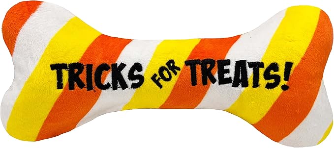 Huxley & Kent Halloween Funny Dog Toy w/Squeaker – Power Plush Squeaky Dog Toys for Small, Medium & Large Dogs – Soft Stuffed Animal for Indoor Play & Fetch - Tricks for Treats, One Size