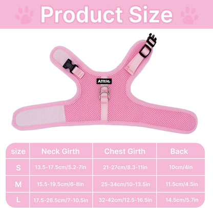 AIITLE Breathable Bunny Harness and Leash Set, Adjustable Straps & Magic Tape Design, Comfort Fit Vest for Puppies, Cats, Squirrels, Rats, Bunnies, Ferrets, Outdoor Walking, Pink S