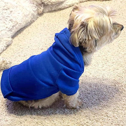 Jecikelon Winter Dog Hoodie Sweatshirts with Pockets Warm Dog Clothes for Small Dogs Chihuahua Coat Clothing Puppy Cat Custume (Dark Blue, X-Large)